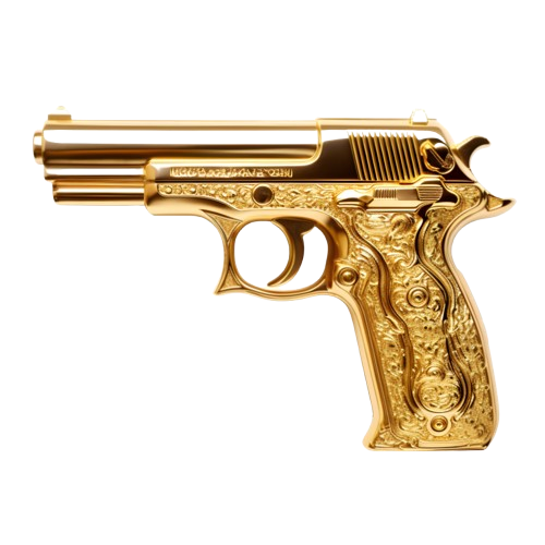 Gold-Inlaid Dueling Pistol